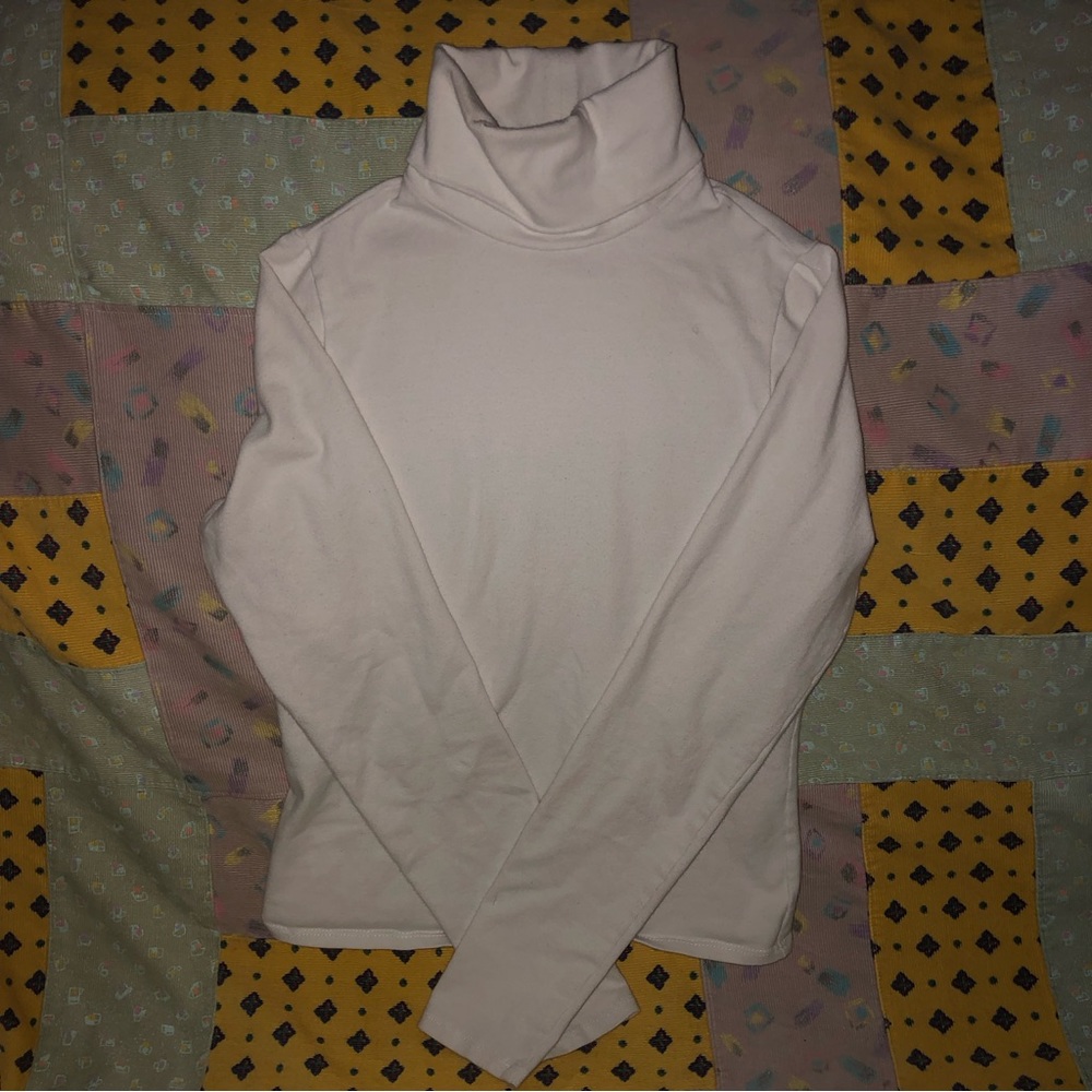 White Turtle Neck Fitted Shirt from Rio of Stars